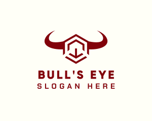 Geometric Bull Hexagon logo design