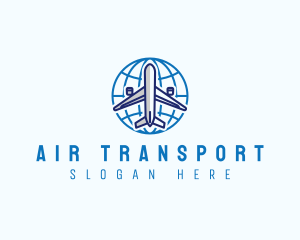 Airplane Globe Travel logo design