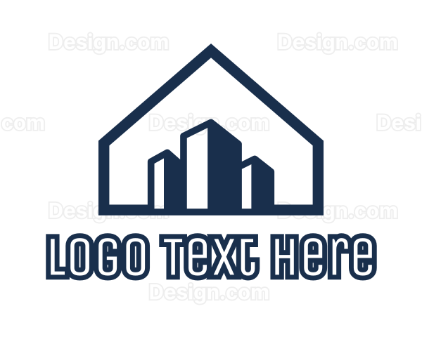 Blue House Buildings Logo