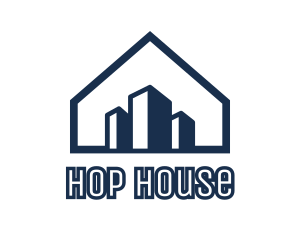 Blue House Buildings logo design