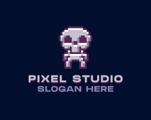 Pixel Cyber Skeleton  logo design