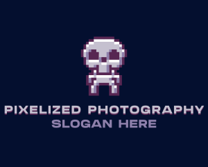 Pixel Cyber Skeleton  logo design