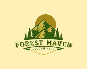 Forest Mountain Peak logo design