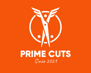 Wing Scissors Cutting logo design