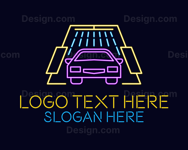 Neon Light Car Wash Logo