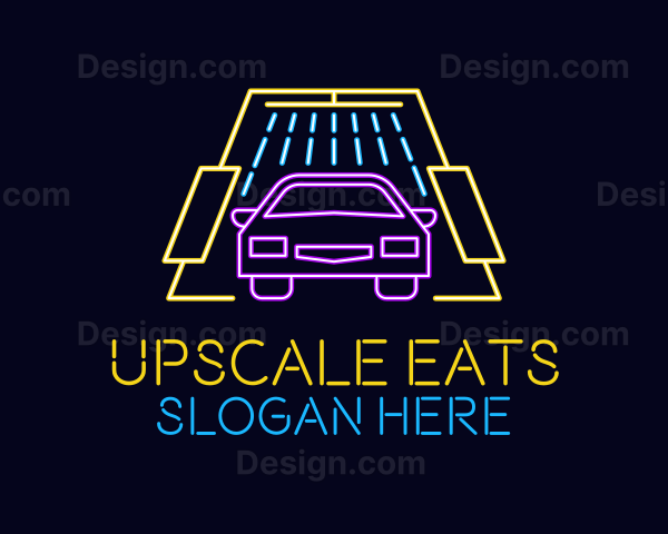 Neon Light Car Wash Logo