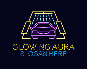 Neon Light Car Wash logo design