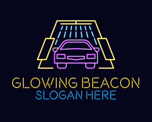 Neon Light Car Wash logo design