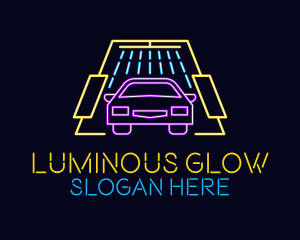 Neon Light Car Wash logo design