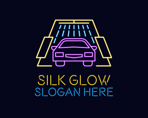 Neon Light Car Wash logo design