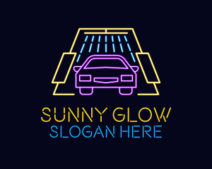 Neon Light Car Wash logo design