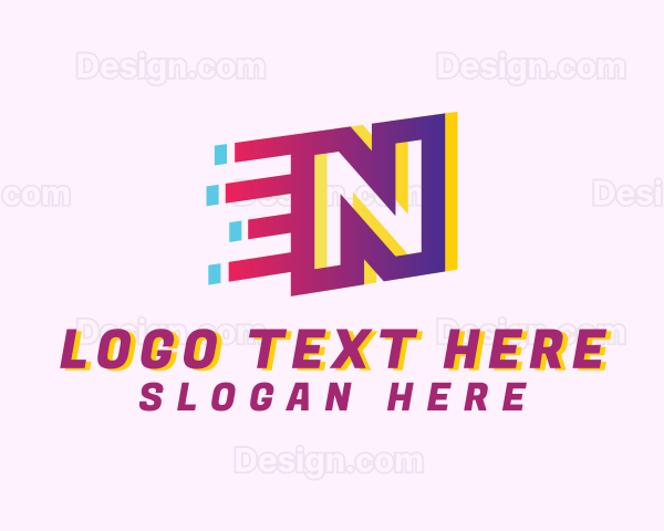 Speedy Letter N Motion Business Logo