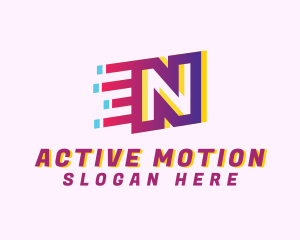 Speedy Letter N Motion Business logo design