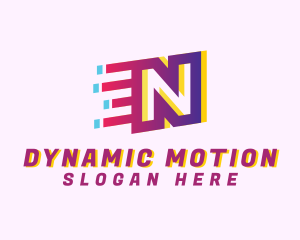 Speedy Letter N Motion Business logo design