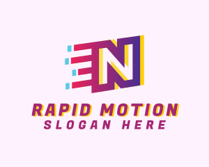 Speedy Letter N Motion Business logo design