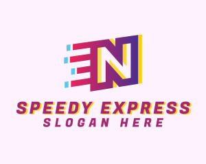 Speedy Letter N Motion Business logo design