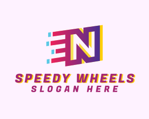 Speedy Letter N Motion Business logo design