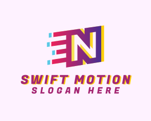 Speedy Letter N Motion Business logo design