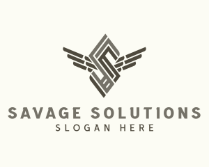 Industrial Wings Letter S  logo design