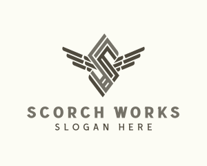 Industrial Wings Letter S  logo design