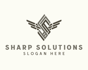 Industrial Wings Letter S  logo design