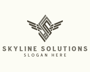 Industrial Wings Letter S  logo design