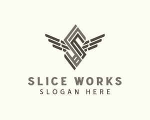 Industrial Wings Letter S  logo design