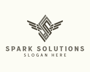 Industrial Wings Letter S  logo design