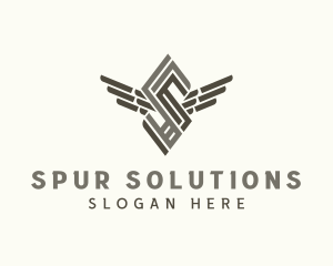 Industrial Wings Letter S  logo design