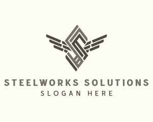 Industrial Wings Letter S  logo design