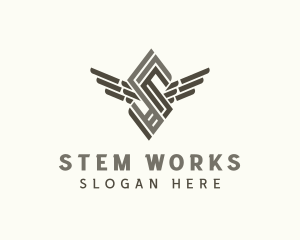 Industrial Wings Letter S  logo design