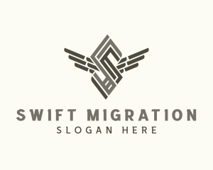 Industrial Wings Letter S  logo design