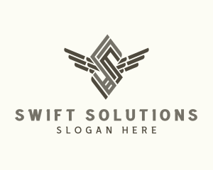 Industrial Wings Letter S  logo design