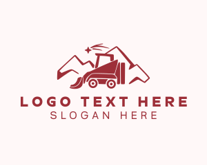 Mountain Bulldozer Construction Logo