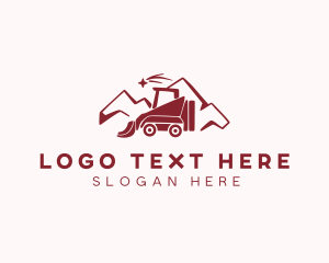 Mountain Bulldozer Construction Logo