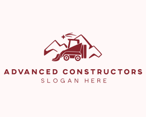 Mountain Bulldozer Construction logo design