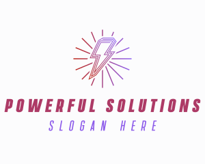 Power Lightning Bolt logo design