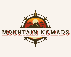 Sunset Compass Mountain logo design