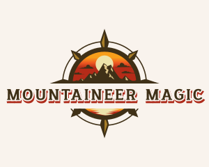 Sunset Compass Mountain logo design