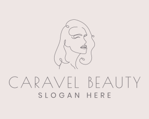 Minimalist Female Face logo design