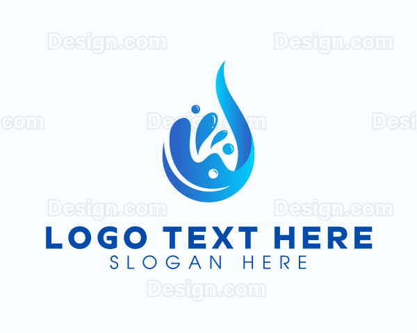 Aqua Water Droplet Logo