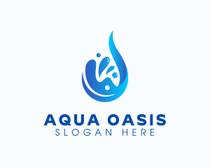 Aqua Water Droplet logo design