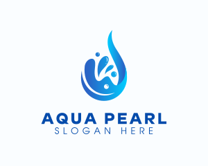 Aqua Water Droplet logo design