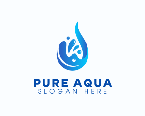 Aqua Water Droplet logo design