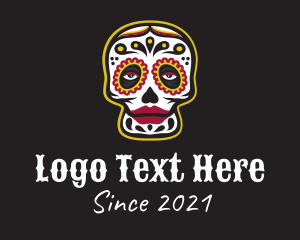 Ornate Mexican Skull logo