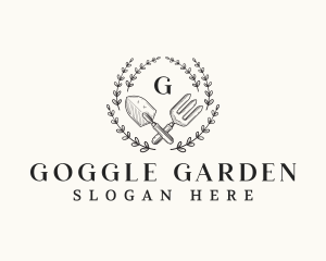 Landscaping Gardening Shovel logo design