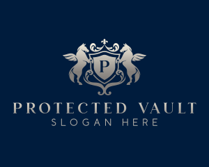 Pegasus Decorative Shield logo design