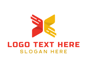 Digital Ribbon Letter X logo design