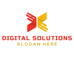 Digital Ribbon Letter X logo