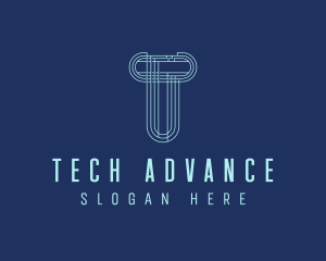 Cyber Tech Letter T logo design